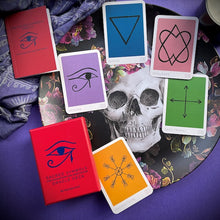 Load image into Gallery viewer, Various cards layed out of the Sacred Symbol Oracle Deck
