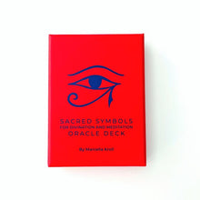 Load image into Gallery viewer, The red cover of the Sacred Symbols Oracle Deck
