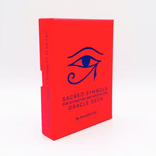 Load image into Gallery viewer, Red cover of the Sacred Symbols Oracle Deck
