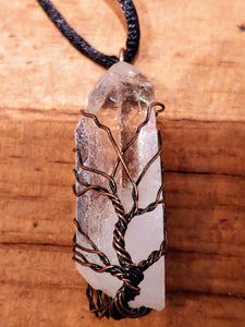Clear Quartz Wire Wrapped Tree Necklaces