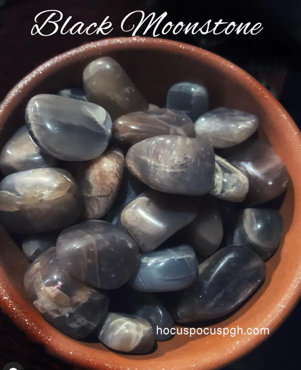 Black Moonstone Tumbled