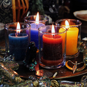 Magickal Votive Glass Candle Holder
