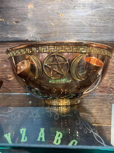 Triple Moon Copper Altar Offering Bowl (Large)